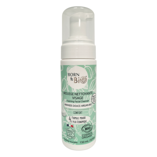 Mousse Nettoyante Visage Amande Douce Argan - Certifiée bio